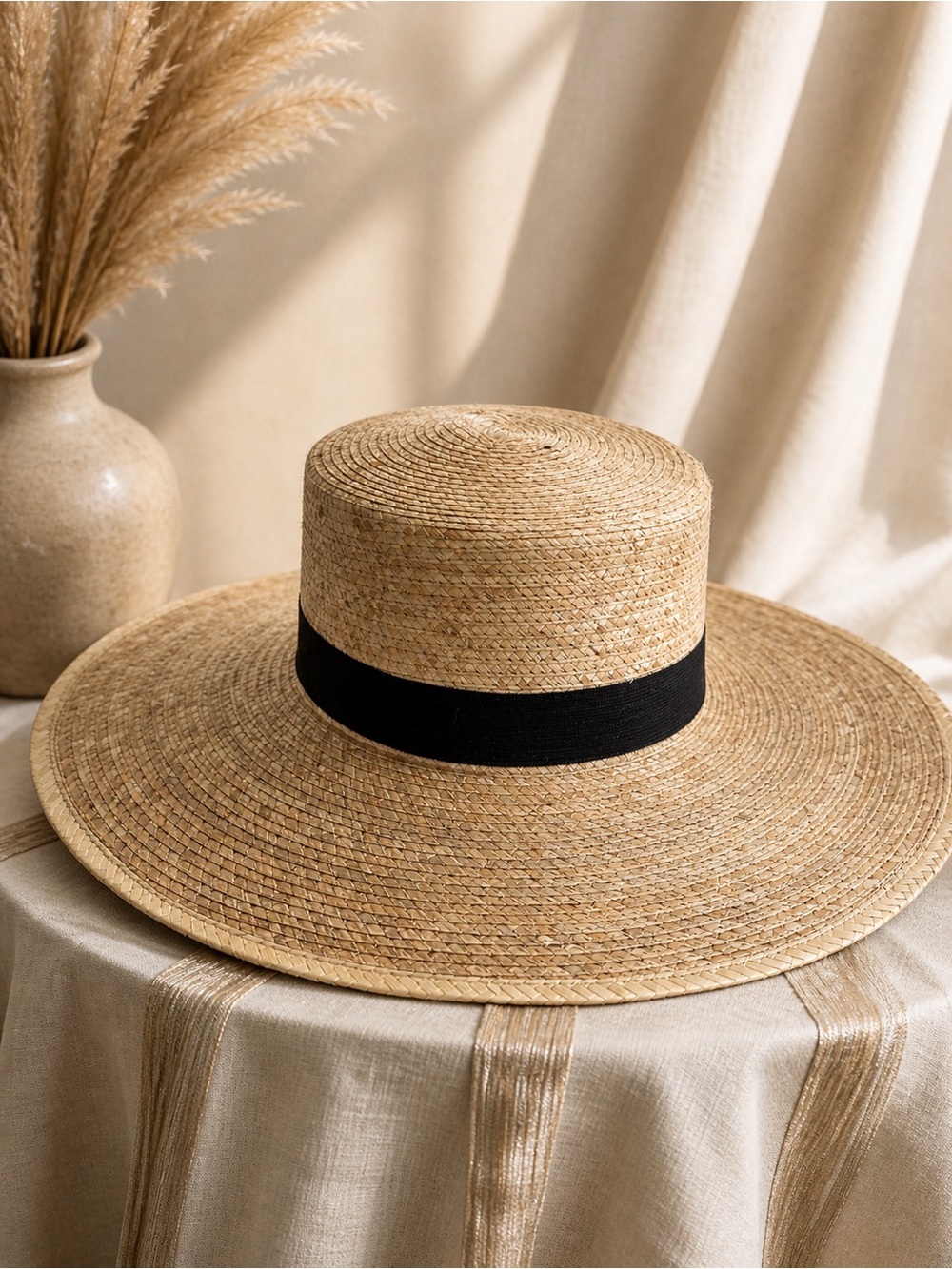 Classic Wide Brim Straw Hat | Minimalist Boho Luxe Sun Hat